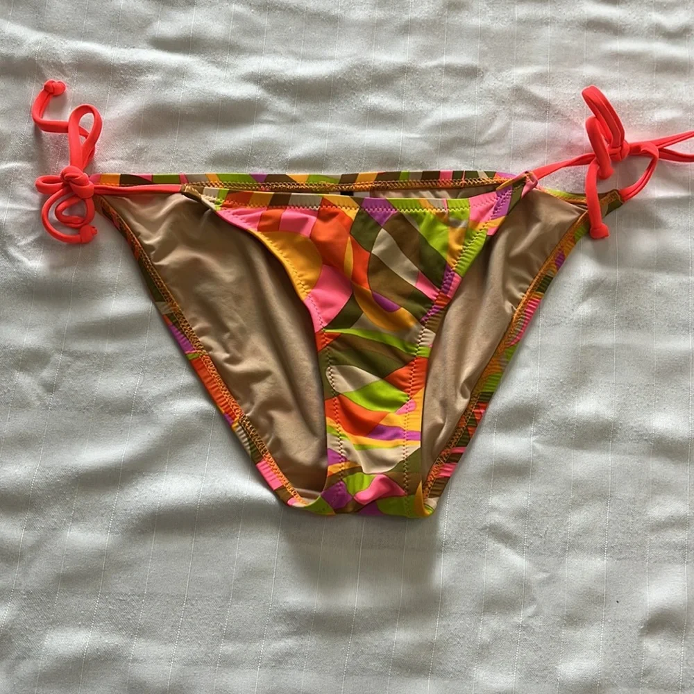 J. Crew Shattered Swirl triangle bikini bright multicolored swimsuit Size XS
